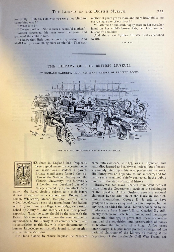 1886 Library of the British Museum illustrated