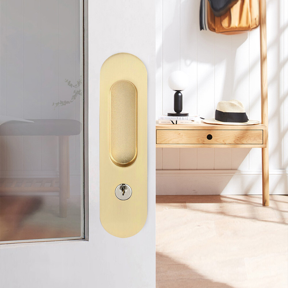 Secure Sliding Door Lock with Keys for Barn Gate Anti-Theft Protection