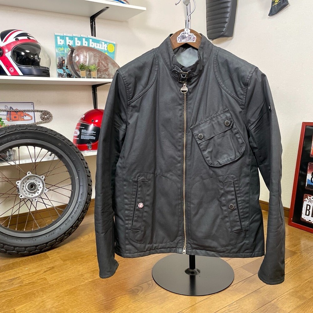 Barbour Mcqueen Collection Waxed Cotton Jacket Men's Size XL Black Pre-owned