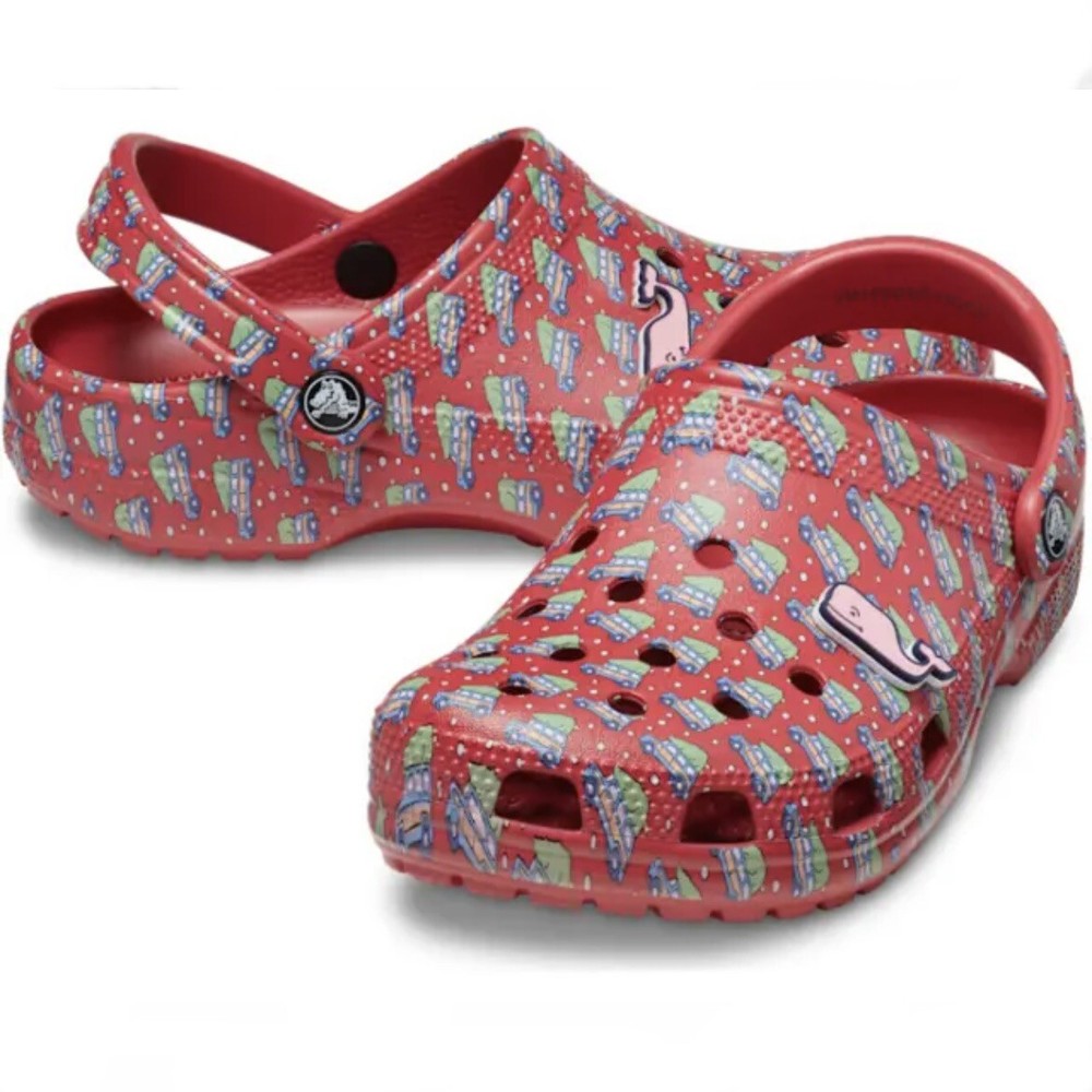 Crocs Vineyard Vines Classic Clogs Holiday Truck Christmas Tree Mens Size 10 NEW