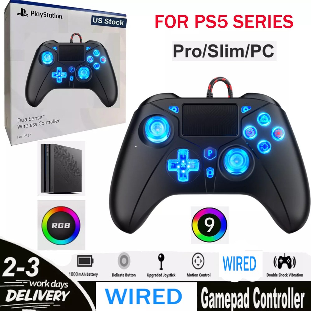 PS5 Wired Controller for iOS13+ PC Tablet Switch PS4 Gaming Gamepad