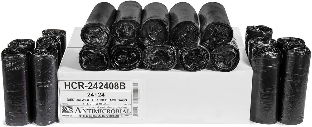 Cost-Effective High Density Garbage Bags, 10 Gallon, 1000 Count - Made in USA