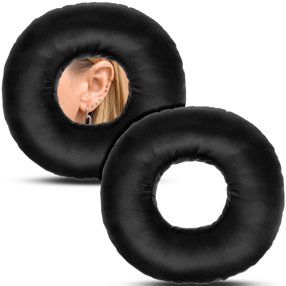 2 Pcs Satin Ear Hole Piercing Pillows Donut Pillow for Ear Pain Side Sleeping...
