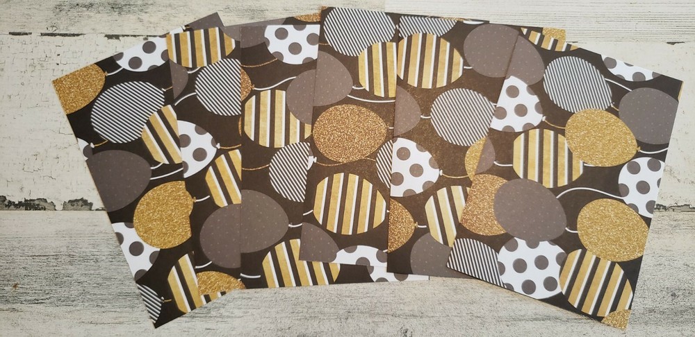 6 pieces of new years baloons Scrapbook Paper 4x6 photo mats #650-image