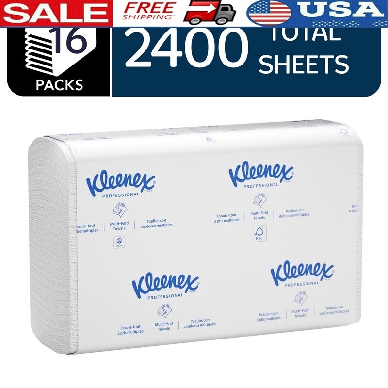 Soft Absorbent Multifold Paper Towels 2400 Sheets Bulk Universal Dispenser