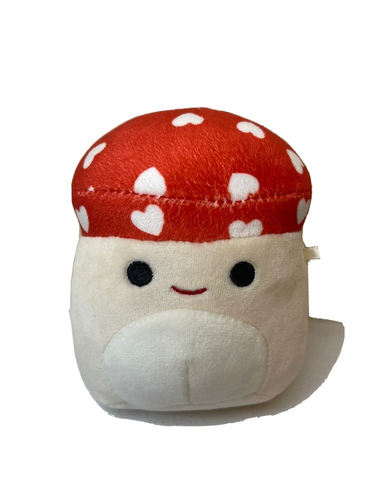 SQUISHMALLOWS Malcolm Mushroom 4.5-5 Inch Valentine Hearts Plush Rare Collectible-image