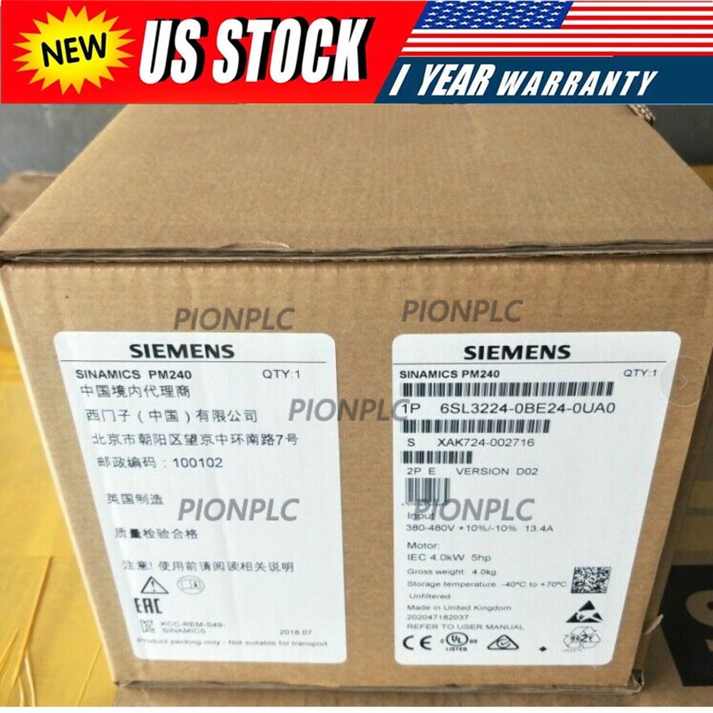 New Siemens G120 PM 240 Power Module  6SL3224-0BE24-0UA0  6SL3 224-0BE24-0UA0