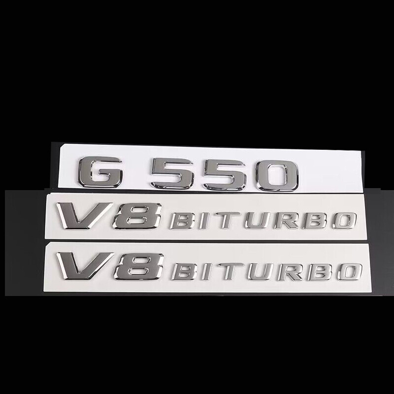 Chrome G550 V8 BITURBO Trunk Emblem Badge Sticker For AM-G G550