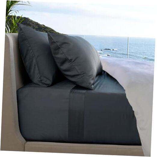 Cooling Sateen Split King Sheet Set in Blue Lagoon - 4-Piece Resort Collection