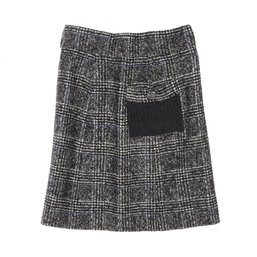 Authentic CHANEL Womens Black Blue Skirt Size 38 Imported from Japan