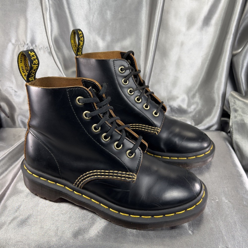 Doc Martens 101 ARC Boots Women’s 5 Black 6 Eye Smooth Leather Ankle Goth Grunge