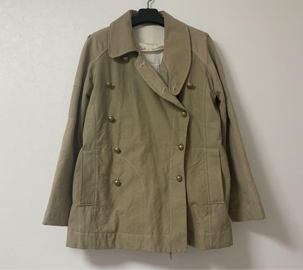 Aski Katasuki 05-06Aw Unisex Leather Double Jacket Coat Size 36 Unique Design