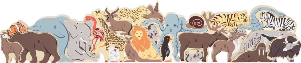 small foot Animals Letter, wood, wooden puzzle for alphabet, learning toy for ag