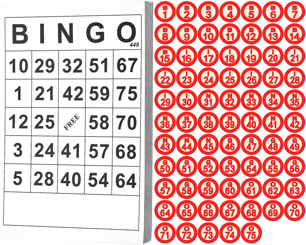 Lewtemi Vintage Wooden Bingo Game Set with 40 Number Cards for Classic Fun
