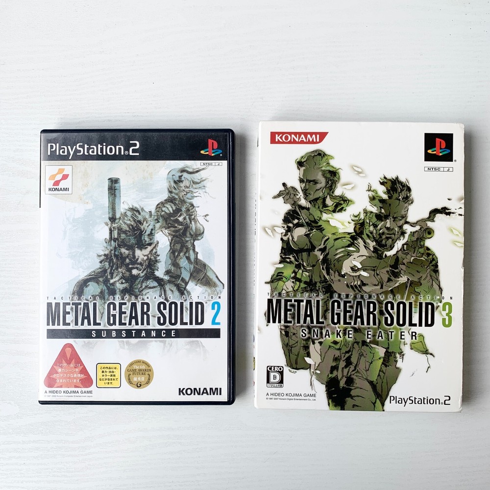 PS2 Metal Gear Solid 2 Substance & 3 Special Price Set with Metal Gear 1+2 Revival Japan