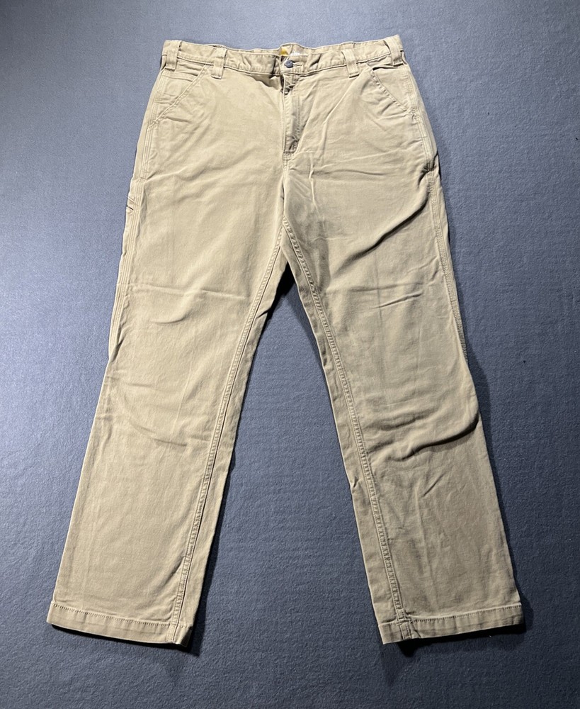 Carhartt Mens Relaxed Fit Work Pants 38x32 Tan Duck Canvas Utility Made in USA