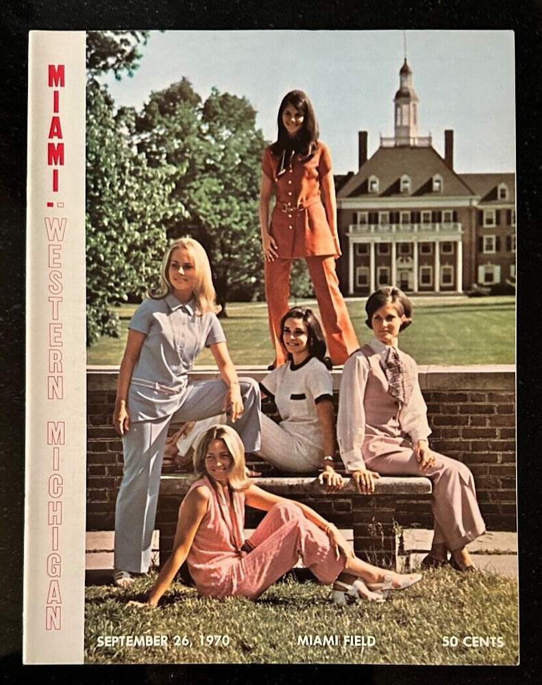 Miami (Ohio) Redskins 9/26/1970 NCAA football program vs Western Michigan