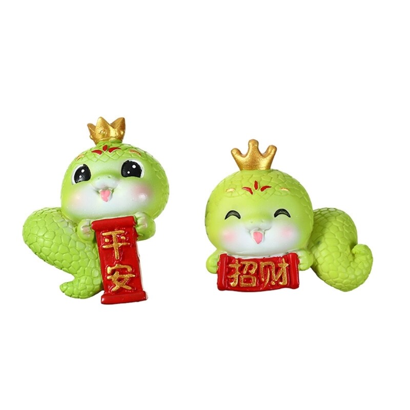 2025 New Years Snake Figurines Statue Handcraft Resins Snake Decoration Fun Desk-image