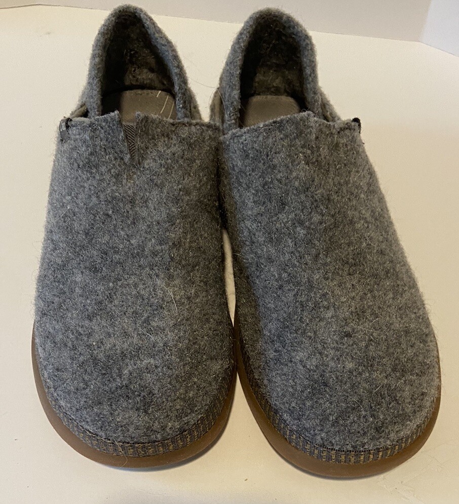 Chaco Womens Slip On Mule Revel Gray Felt Size 8 Arch Support Non Slip Clean