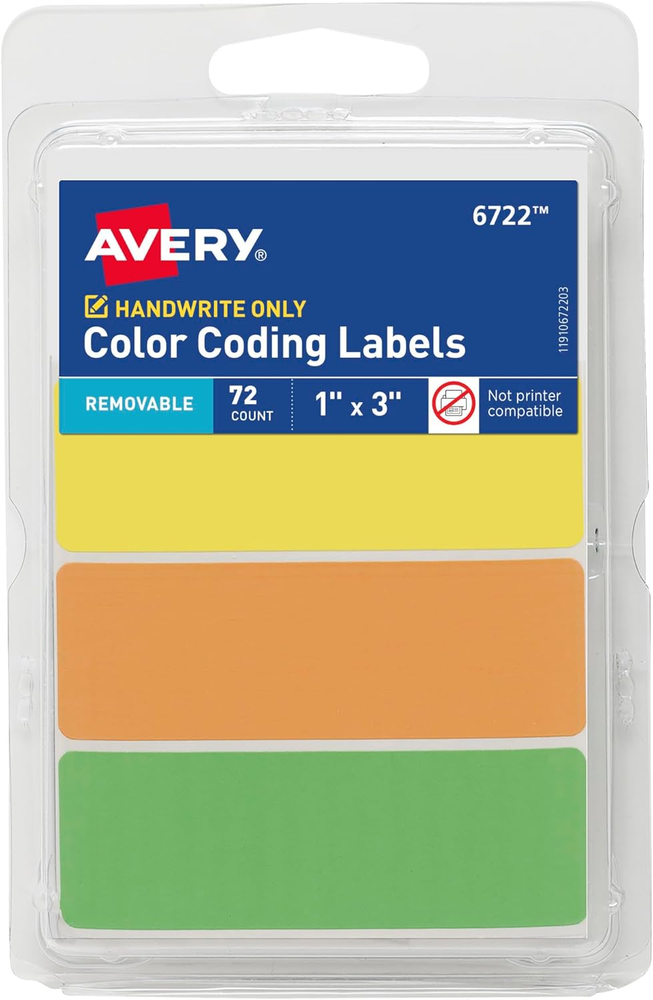 Avery Color-Coding Removable Labels, 1