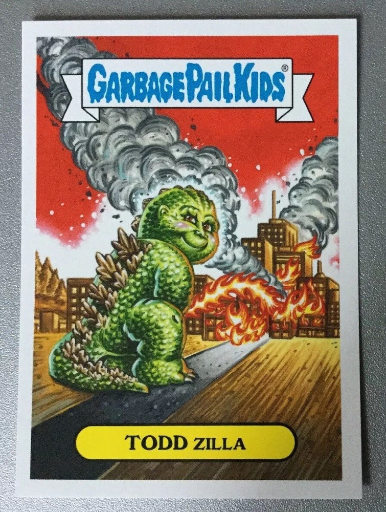 Garbage Pail Kids Oh The Horror Sticker Todd Zilla 14a Retro Sci-Fi Godzilla