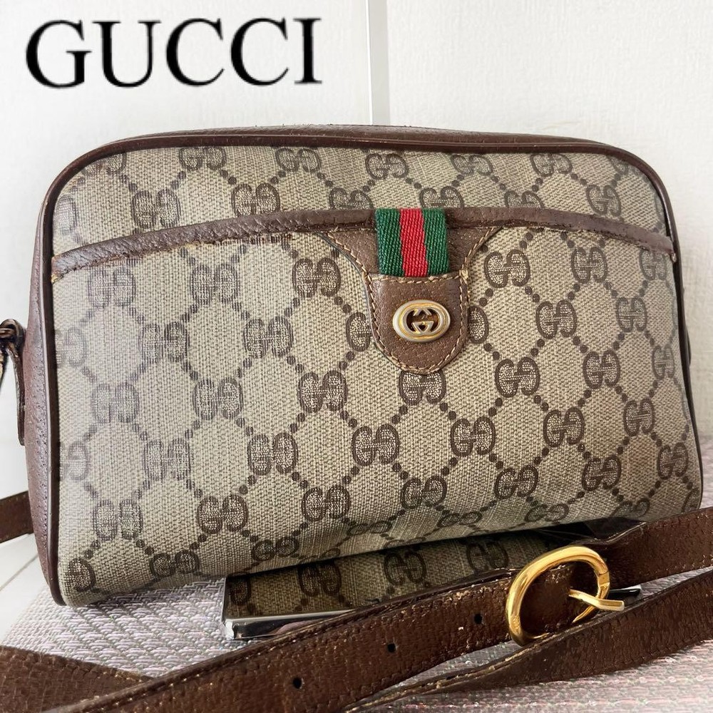 Gucci GG Sherry PVC Leather Shoulder Bag Logo Crossbody Authentic