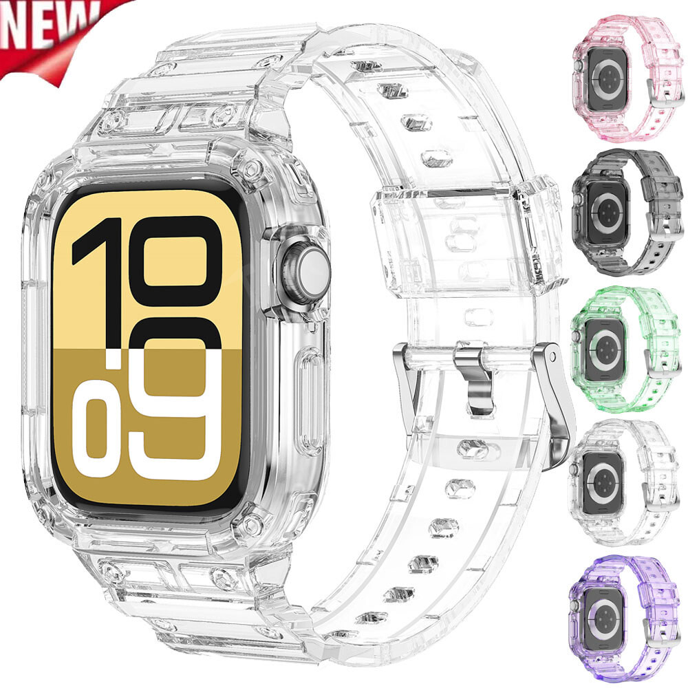 For Apple Watch Series 10 46mm 42mm Rugged Silicone Sport Strap Band Case Cover
