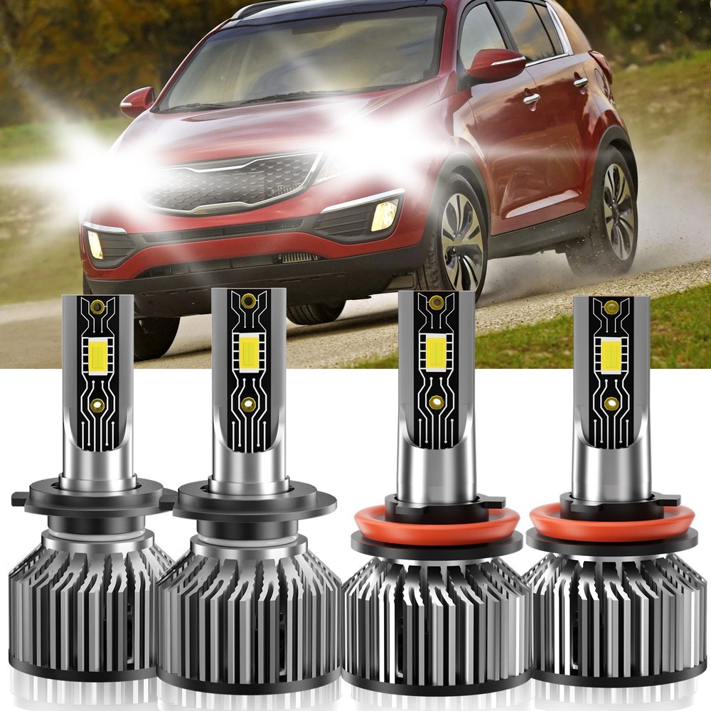 H7+H11 LED Headlight Bulbs Kit High Low Beam 6500K For Kia Sportage 2011-2016