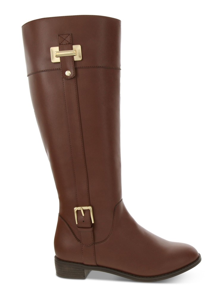 KAREN SCOTT Womens Brown Hardware Deliee2 Round Toe Block Heel Riding Boot 8 M