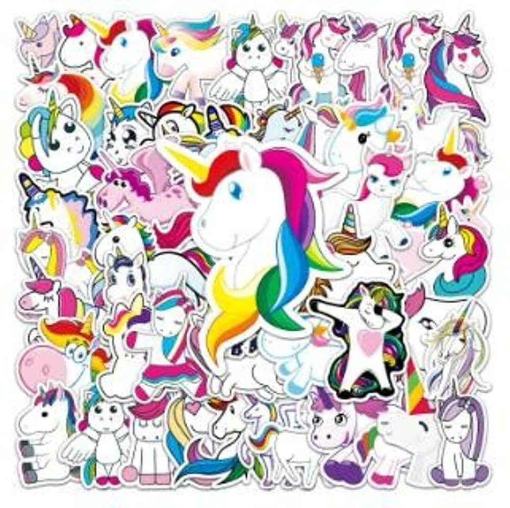 100 Pcs Unicorn Vinyl Stickers Pack For Laptop, Cellphone, Luggage, Skateboard