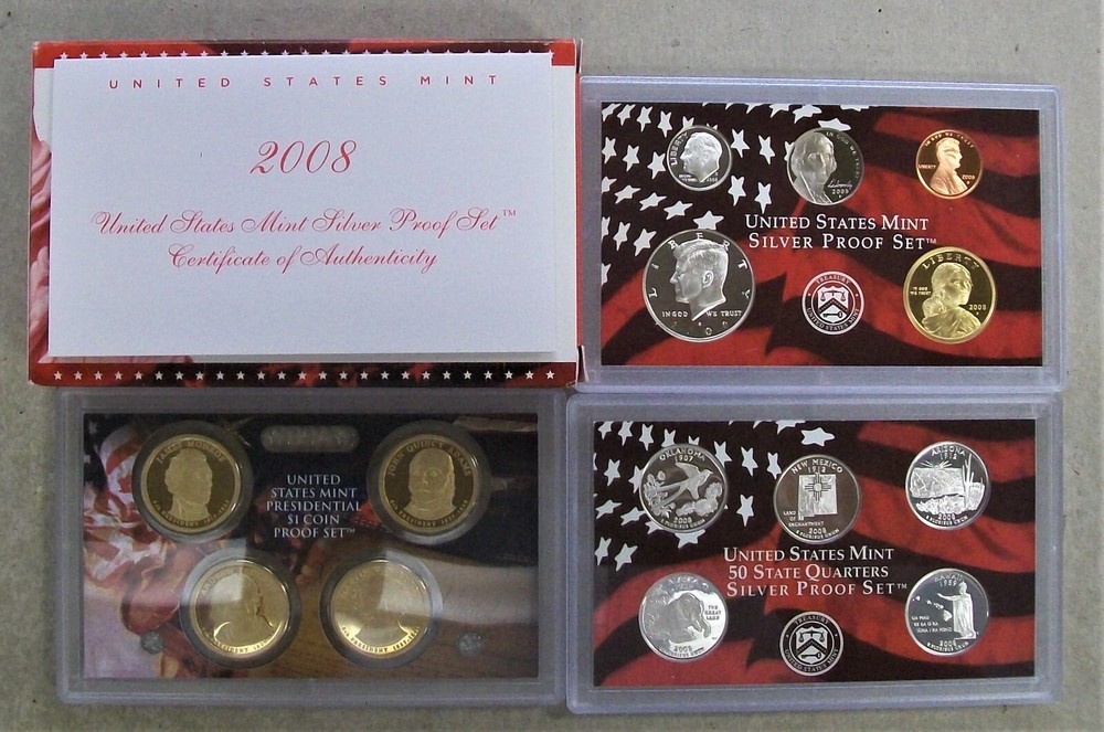 2008 US SILVER 14 COIN PROOF SET WITH STATE QUARTERS IN US MINT PACKAGING