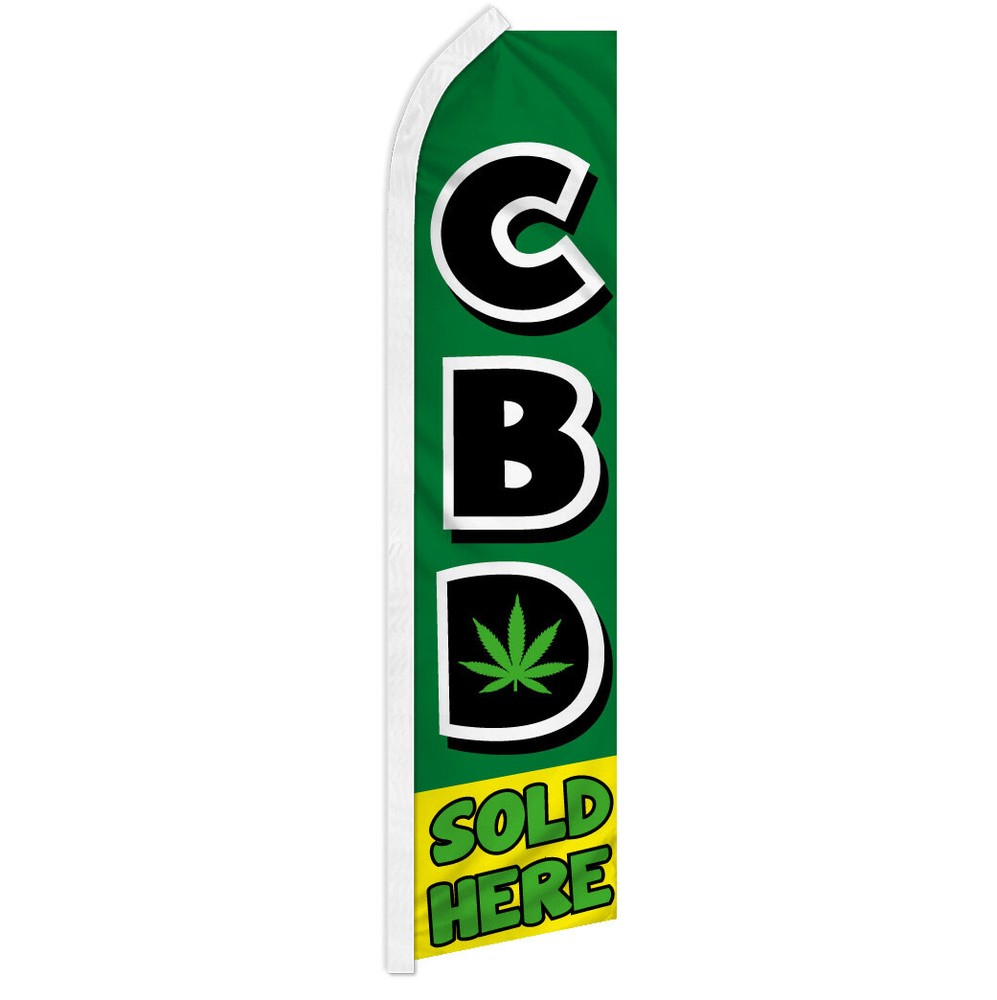 CBD Dispensary & Smoke Shop Advertising Swooper Feather Flutter Flag – Eye-Catching Outdoor Signage for Your Business