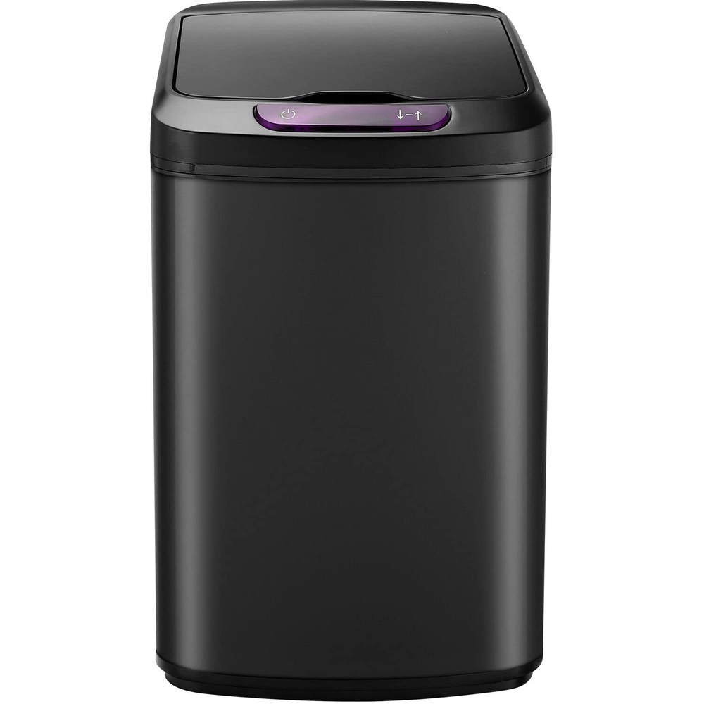 Home Hands-Free Metal Trash Can with Fingerprint-Resistant Finish, Soft-Close...
