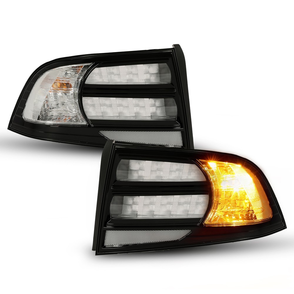 Pair Tail Lights Lamps For Acura TL 04-08 Halogen LH RH Black Housing Clear Lens