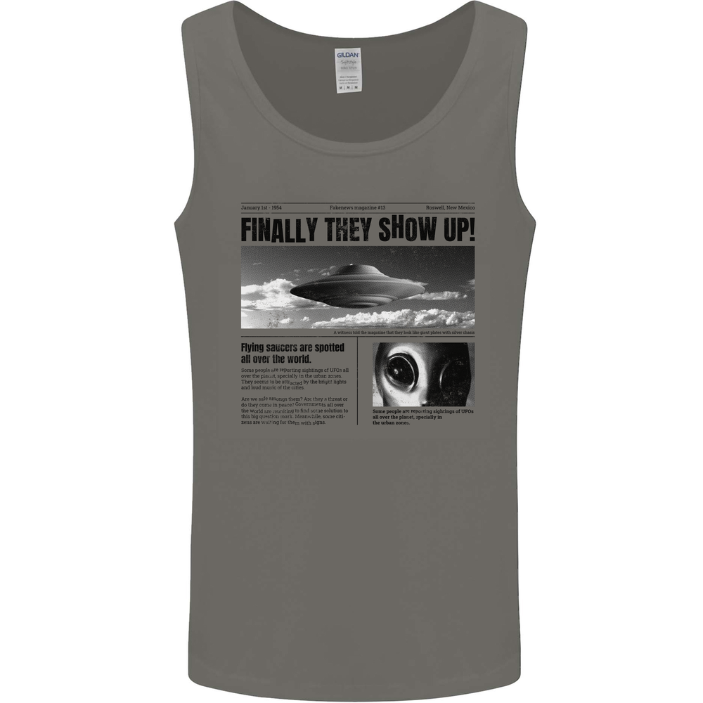 Alien News Article UFO Mens Vest Tank Top