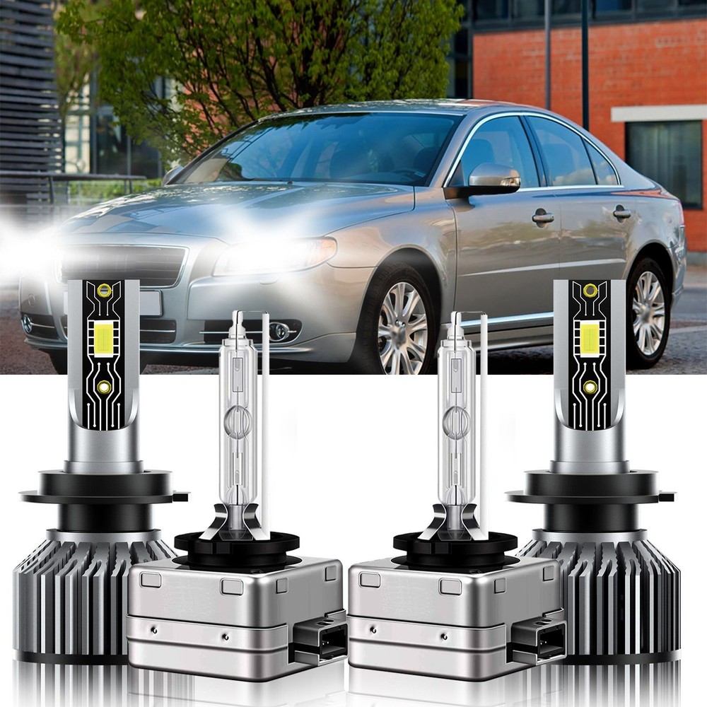 For Volvo S80 2007-2016 H7 D1S LED HID Headlight Bulbs Kit High Low Beam Lamp