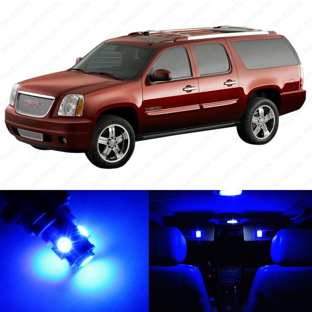 13 x Blue LED Interior Light Package For 2000 - 2006 GMC Yukon + PRY TOOL