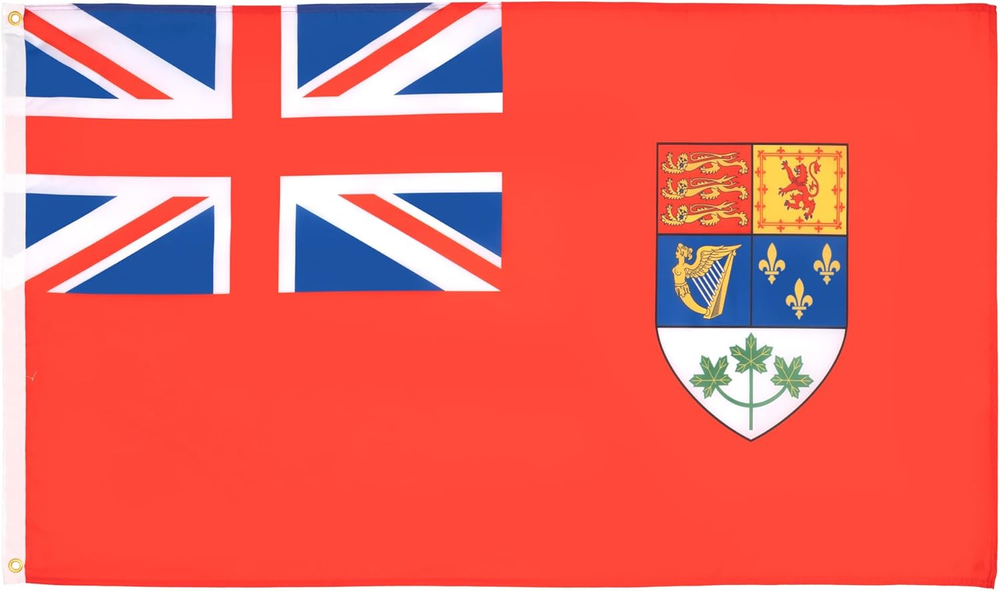 - Canadian WWII Flag - 3X5 Ft - 100D Polyester Canada War Banner with Two Metal