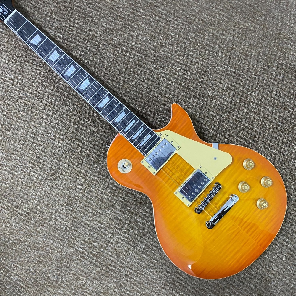 LP Electric Guitar Honey Burst flame maple top clearance sale US warehouse-image