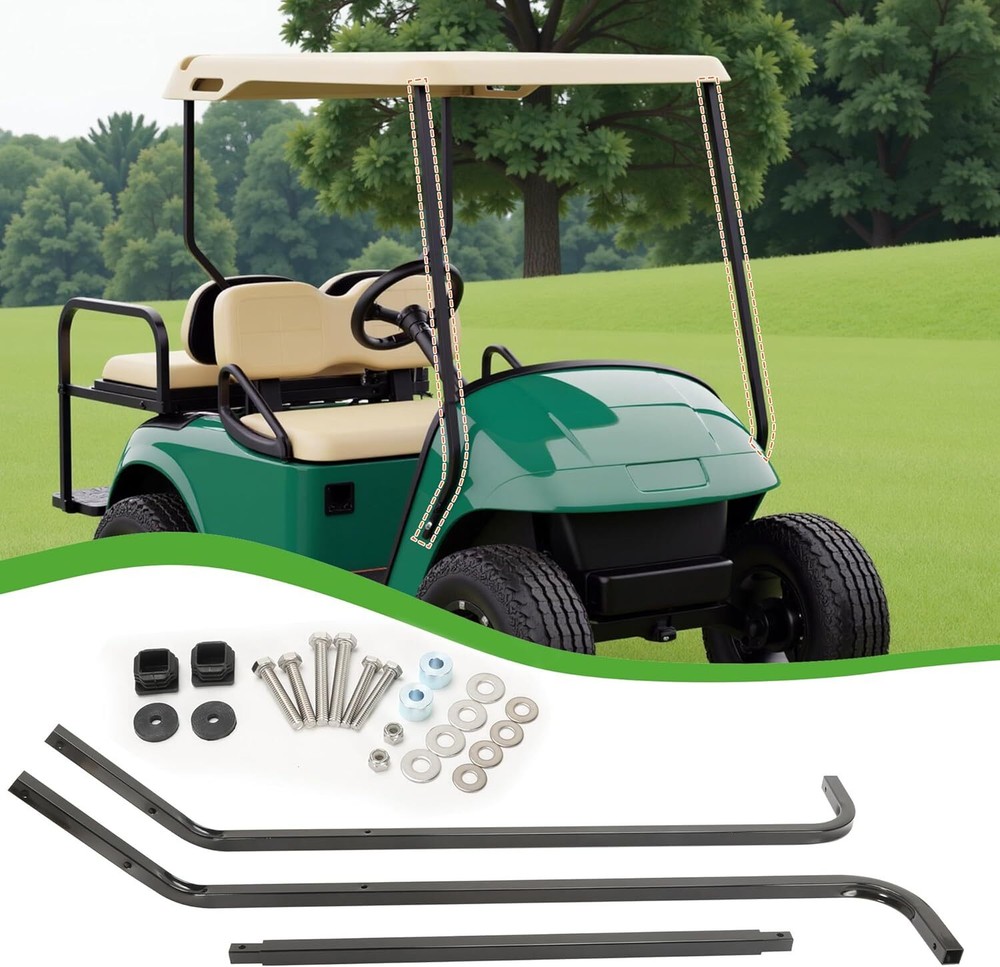 Golf Cart Front Strut Roof Top Support Windshield Frame for EZGO TXT 2014-up