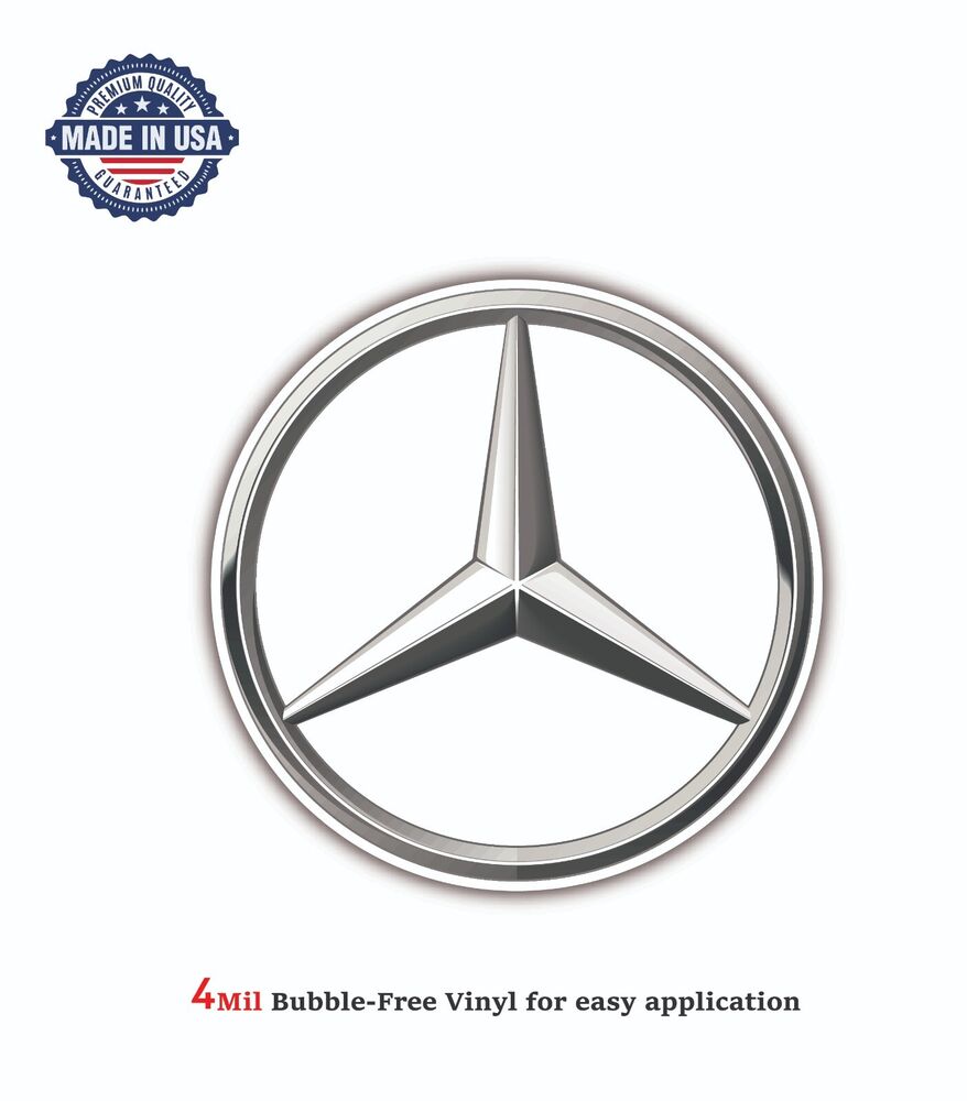 MERCEDES BENZ LOGO VINYL DECAL STICKER CAR TRUCK BUMPER 4MIL BUBBLE FREE US MADE