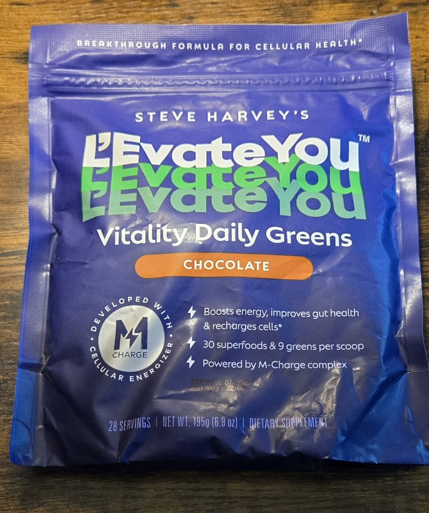 Steve Harvey's L'Evate You Vitality Daily Greens Chocolate 28 servings 7/25