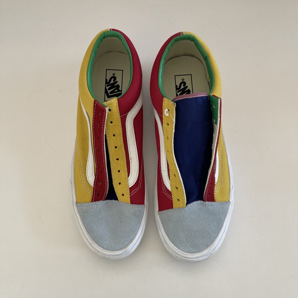 Vans Stye 36 Multi Color Red/Yellow/Baby Blue/Green Skateboarding Shoe size 11