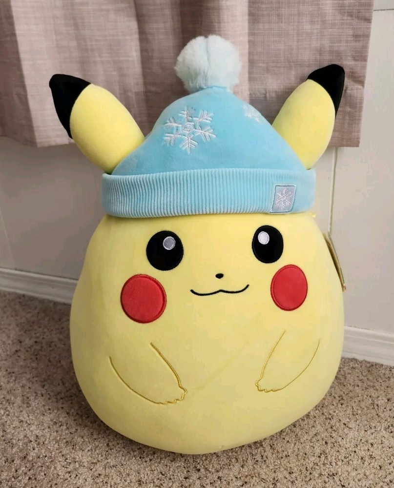 New Pokémon Pikachu  Squishmallows Holiday Plush Santa Hat