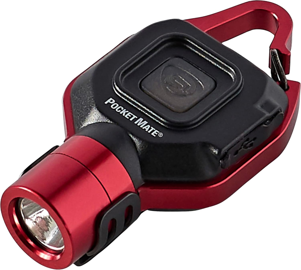 73301 Pocket Mate 325-Lumen Keychain/Clip-On USB Rechargeable Flashlight, Red