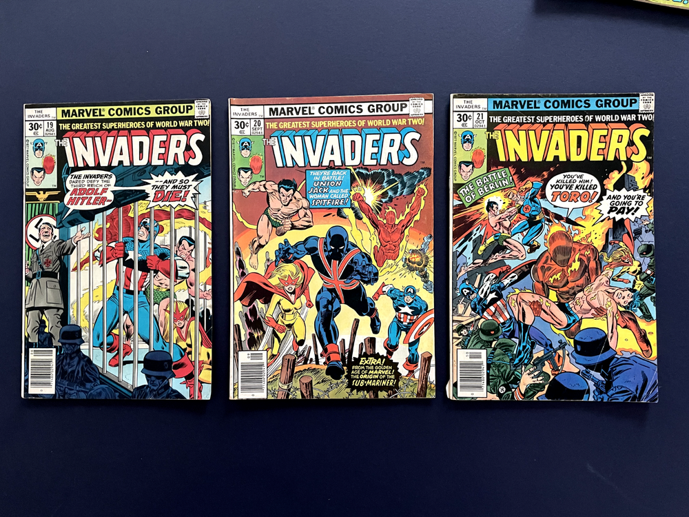 The Invaders #19,  20, 21 Marvel Comics 1st app of 2nd Union Jack MCU