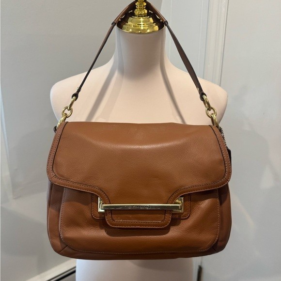 Coach Taylor Handbag F27481 Saddle Brown Leather Purse Shoulder Bag Crossbody