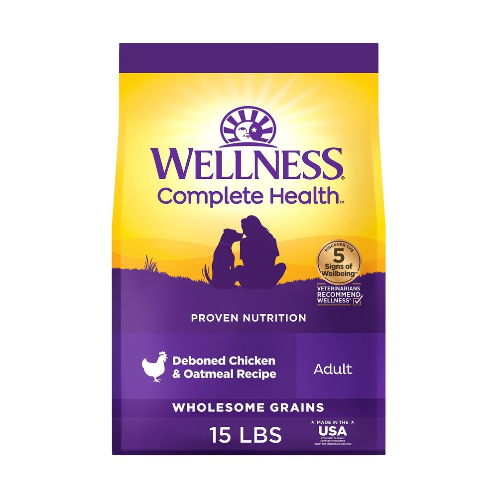 Wellness Complete Health Dry Dog Food with Grains, Natural Ingredients, Made ...