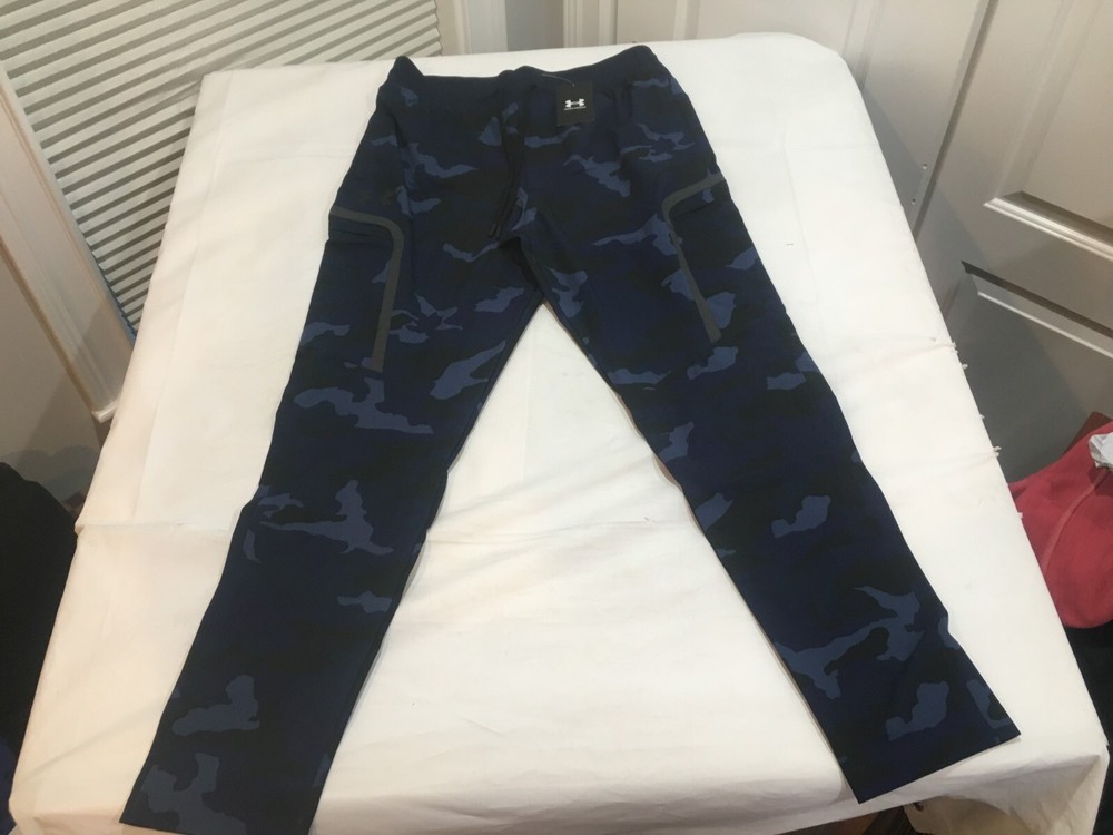 NWT Under Armour Men’s Elite Navy Camo Cargo Pants Size Large $100