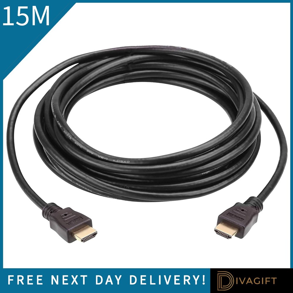 15M HDMI CABLE PREMIUM 4K 2.0 HIGH SPEED LEAD 2160P 3D HDTV ULTRA UHD 15 METRE